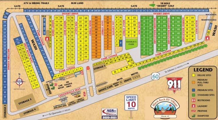 Black Rock RV Village - Facilities Map